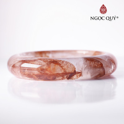 Vòng thạch anh ưu linh đỏ cam liền khối đường kính 54mm mệnh hỏa thổ - Ngọc Quý Gemstones