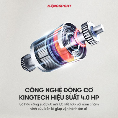 Máy chạy bộ KINGSPORT KS-2058 đa năng, nâng dốc tự động 18%, tốc độ tối đa 18km/h, khung sườn chắc chắn, cân nặng phù hợp từ dưới 80-85kg