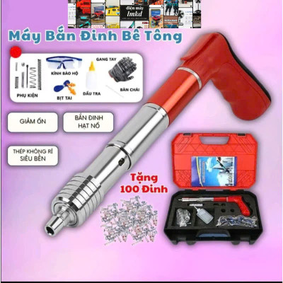 SIÊU CẤP VỚI MÁY BẮN ĐINH BÊ TÔNG THÔNG MINH KHÔNG CẦN ĐIỆN TẶNG KÈM THEO 100 ĐINH HÀNG LOẠI 1