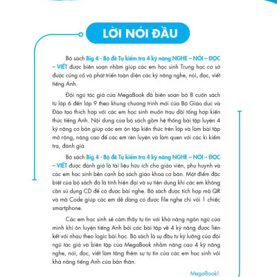 	Big 4 Bộ Đề Tự Kiểm Tra 4 Kỹ Năng Nghe - Nói - Đọc - Viết Tiếng Anh Lớp 7 Tập 1 (Global) _Mega