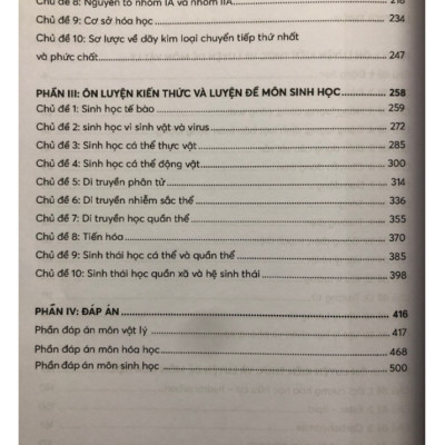 Sách - Trọng tâm kiến thức & câu hỏi ôn luyện các môn Khoa học tự nhiên