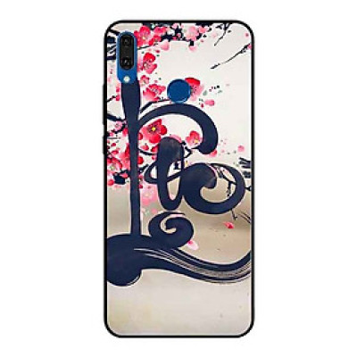 Ốp Lưng in cho Huawei Y9 2019 Mẫu Thư Pháp LỘC Nền Anh Đào - Hàng Chính Hãng