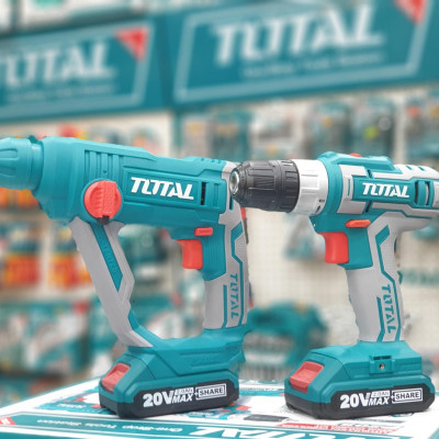 BỘ COMBO MÁY KHOAN ĐỘNG LỰC VÀ MÁY KHOAN DÙNG PIN 20V (2PIN 2AH, 1 SẠC) TOTAL TCKLI2008 - HÀNG CHÍNH HÃNG