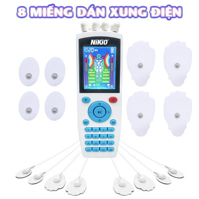 Máy massage xung điện Nikio NK-103A - 4 kênh, 8 miếng dán, 16 chế độ, 20 cường độ tùy chỉnh
