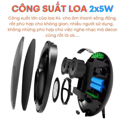 Loa bluetooth playlist K4+ - Đẳng cấp vượt trội - Âm thanh hay, trầm, ấm, kiểu dáng đẹp - Hàng chính hãng