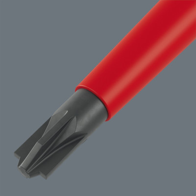 Bộ tua vít cách điện Kraftform Kompakt VDE 17 Universal 1 gồm 4 cạnh, dẹp, hoa thị  các đầu vít thay đổi được gồm 17 chiếc Wera 05006611001