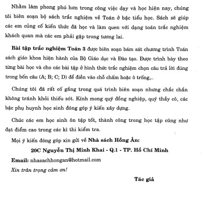 Bài Tập Trắc Nghiệm Toán 3 (Biên Soạn Theo Chương Trình Giáo Dục Phổ Thông Mới)