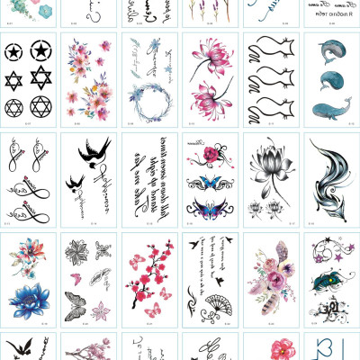 301 hình xăm dán Tatoo nữ tính hoạ tiết mèo bướm hoa lá  