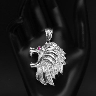 Mặt Dây Chuyền Nam Bạc Hiểu Minh MDN033S hình sư tử 4x5cm