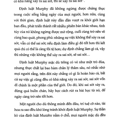 Định Luật Murphy - Làm Sao Để Những Việc Bạn Lo Lắng Sẽ Không Xảy Ra (BV)