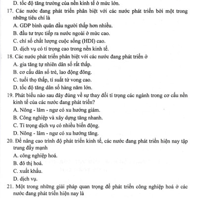 	Trắc Nghiệm Địa Lí Lớp 11 (Dùng Chung Cho Các Bộ SGK Hiện Hành) _HA