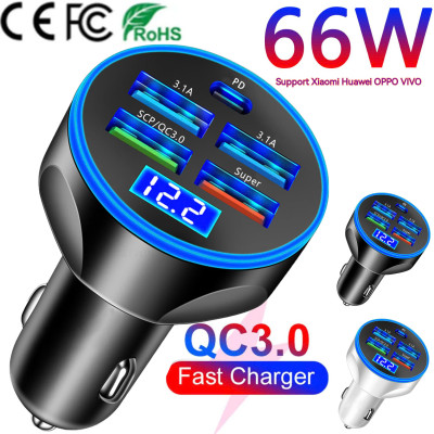 Tẩu Sạjc Nhanh Ô Tô 12V-24V QC3.0 + PD 150W – Sạc Nhanh Thông Minh, ĐÈN TRANG TRÍ , ĐỒNG HỒ TREO TƯỜNG