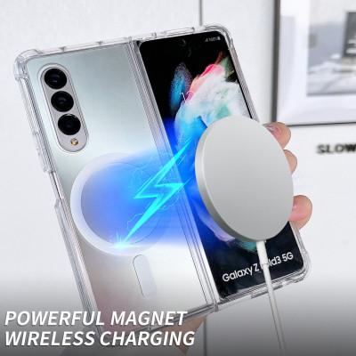 Ốp lưng chống sốc trong suốt hỗ trợ sạc Maqsafe cho Samsung Galaxy Z Fold 3 / Z Fold 4 hiệu Likgus Maqsafe Magetic Case siêu mỏng 1.5mm, độ trong tuyệt đối, chống trầy xước, chống ố vàng, tản nhiệt tốt - hàng nhập khẩu