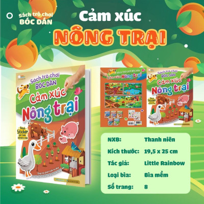 Sách - Trò Chơi Bóc Dán - Cảm Xúc Nông Trại (2 Trang Stickers) - Megabook