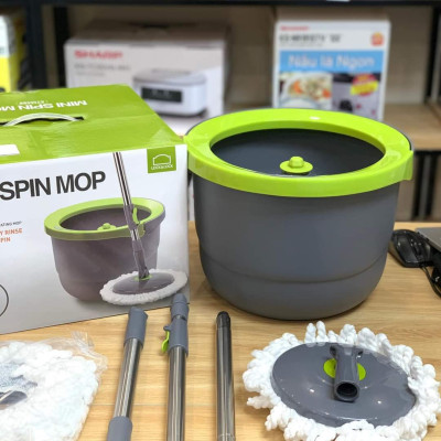 Bộ Lau Nhà Mini Thép Không Gỉ Ettom Lock&Lock ETM498 - 2 Bông Lau - Hàng Chính Hãng