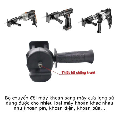 Bộ Chuyển ĐổiMáy Khoan Thành Máy Cưa Điện Cầm Tay Kèm 3 Lưỡi Cắt Gỗ, Kim Loại Đa Năng Hiệu Quả