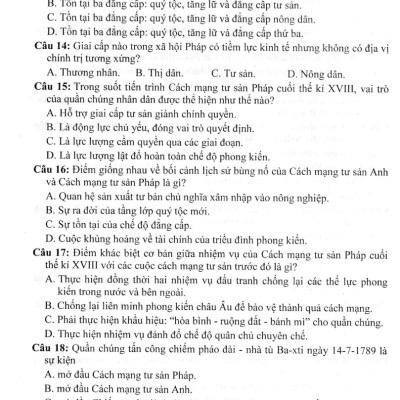 Đề Kiểm Tra, Đánh Giá Lịch Sử 8 Theo Chủ Đề (Biên Soạn Theo Chương Trình GDPT Mới) _HA