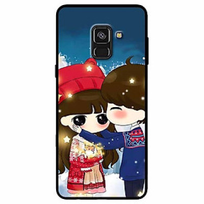 Ốp lưng dành cho Samsung A8 Plus mẫu Cặp Đôi Áo Thổ Cẩm