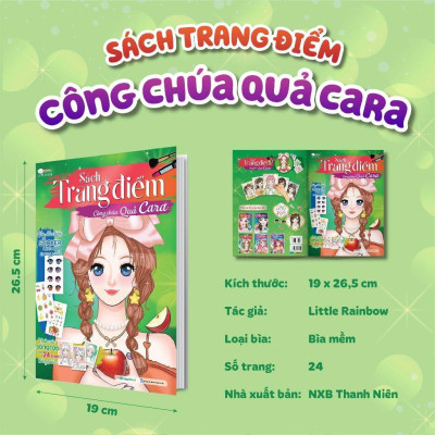 Sách - Trang Điểm Công Chúa Quả Cara - Tô Màu Và Bóc Dán Hơn 100+ Stickers Xinh Đẹp Cho Bé Gái - Megabook