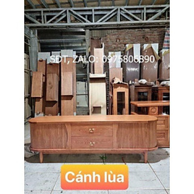 Kệ tivi cánh lùa gỗ sồi 1,8m