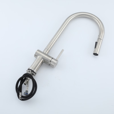 Vòi bếp nóng lạnh inox SUS 304 dây rút Frap F60807 - Chính Hãng Liên Bang Nga