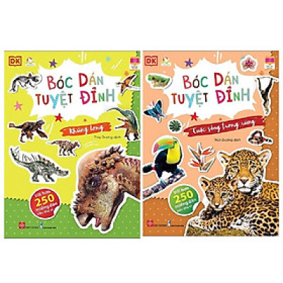 Bộ 2 cuốn Bóc Dán Tuyệt Đỉnh: Khủng Long + Cuộc Sống Trong Rừng