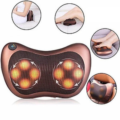 Gối Massage Hồng Ngoại 8 Bi Nhật Bản Có Đảo Chiều- Nâng Cao Sức Khoẻ- Kèm Đầu Cắm Sạc Trên Oto- Hàng Chính Hãng MINIIN