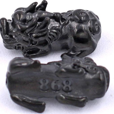 Vòng đeo tay Đá Mắt Mèo Xanh Da Trời size 8 ly, 10 ly, 12 ly - Vòng tay Tỳ Hưu Đôi inox đen VMMXBTHHEV8 - hợp mệnh Mộc, mệnh Thủy