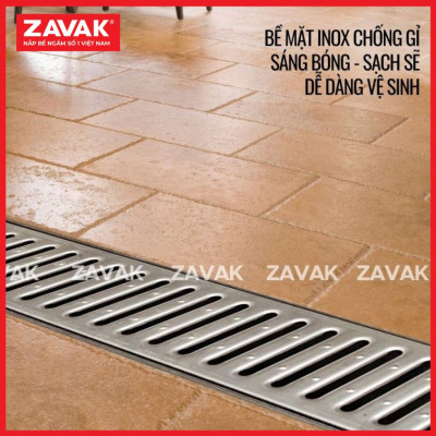 Rãnh Thoát Nước Inox 304 ZAVAK Grating GRT-AX217 inox 304 (modun 1.2m)