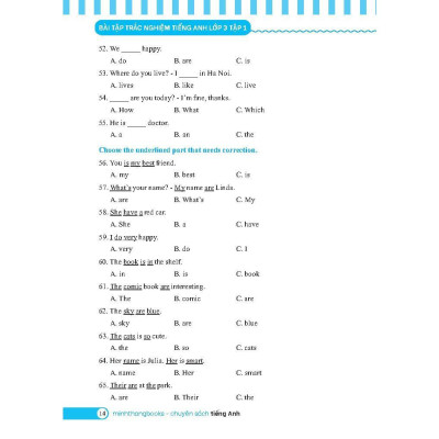Sách - Global Success - Bài Tập Trắc Nghiệm Tiếng Anh Lớp 3 - Tập 1 - Minh Thắng