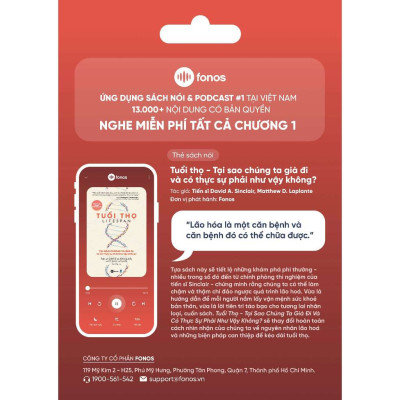 Combo Sách Giấy tặng Sách Nói | Tuổi thọ Lifespan - Tại sao chúng ta già đi và có thực sự phải như vậy không?
