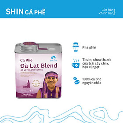 Cà phê Đà Lạt Blend - SHIN Cà phê - Cà phê pha phin - Hộp thiếc 200g