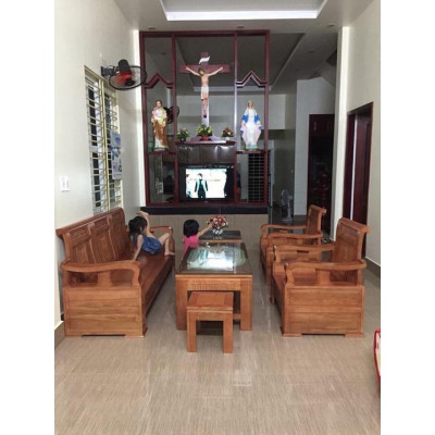 Bộ ghế đối cuốn thư gỗ sồi Nga BG041