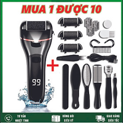 (Tặng phụ kiện 10 món đầy đủ) Máy Chà chân cầm tay phiên bản pro động cơ mạnh mẽ chà sạch dễ sử dụng Hàng Chính Hãng