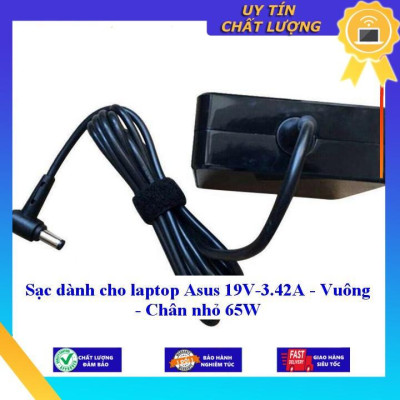 Sạc dùng cho laptop Asus 19V-3.42A - Vuông - Chân nhỏ 65W - Hàng Nhập Khẩu New Seal