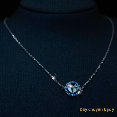 Dây chuyền bạc ý hình trái tim đính đá phong cách Hàn Quốc trẻ trung, năng động, phù hợp đi học, đi chơi, đi làm - CM37.2