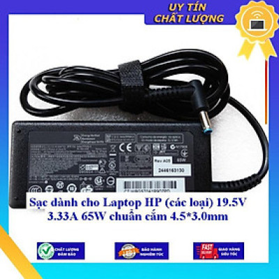 Sạc dùng cho Laptop HP (các loại) 19.5V 3.33A 65W chuẩn cắm 4.5*3.0mm - Hàng Nhập Khẩu New Seal