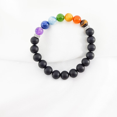 Vòng tay YOGA đá nham thạch mix đá nhiều màu LAT.129