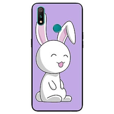 Ốp Lưng in cho Realme 3 Mẫu Thỏ Nền Tím - Hàng Chính Hãng