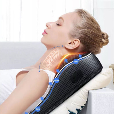 ￼Gối Massage Cổ Vai Gáy, lưng Hồng Ngoại 20 Bi Cao Cấp -Chính Hãng