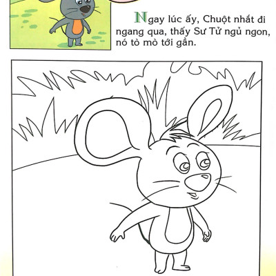 Em Đọc Ngụ Ngôn Và Tô Màu: Sư Tử Và Chuột