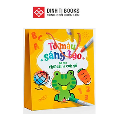 Sách - Bộ túi: Tô màu sáng tạo - Bé học chữ cái và con số ( 5 tập ) Đinh Tị Books