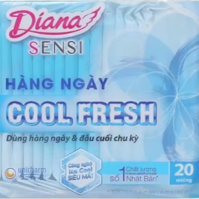 (15.5cm Không Cánh) - Combo 6 Gói Băng Vệ Sinh Diana Hàng Ngày Sensi Cool Fresh- Mỗi Gói 20 Miếng- Date luôn mới