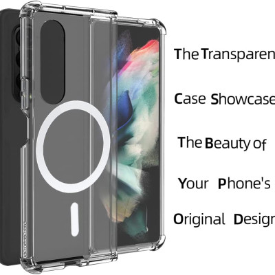 Ốp lưng chống sốc trong suốt hỗ trợ sạc Maqsafe cho Samsung Galaxy Z Fold 3 / Z Fold 4 hiệu Likgus Maqsafe Magetic Case siêu mỏng 1.5mm, độ trong tuyệt đối, chống trầy xước, chống ố vàng, tản nhiệt tốt - hàng nhập khẩu
