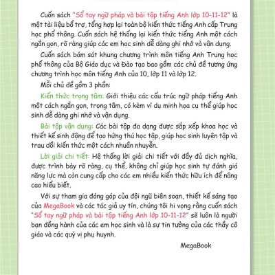 Sổ Tay Ngữ Pháp Và Bài Tập Tiếng Anh Lớp 10-11-12
