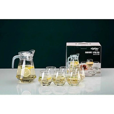 Bộ bình 1,3L tặng kèm 6 cốc, ly thuỷ tinh 340ml cao cấp