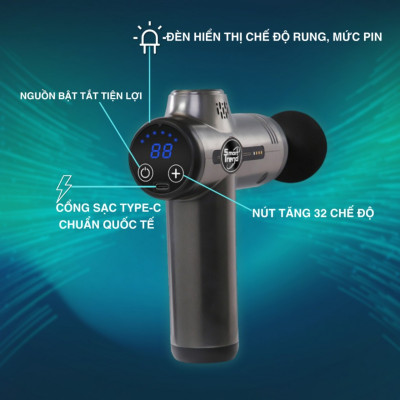 Máy massage cầm tay Smart Trend MS32N 32 chế độ 8 đầu mát xa chính hãng