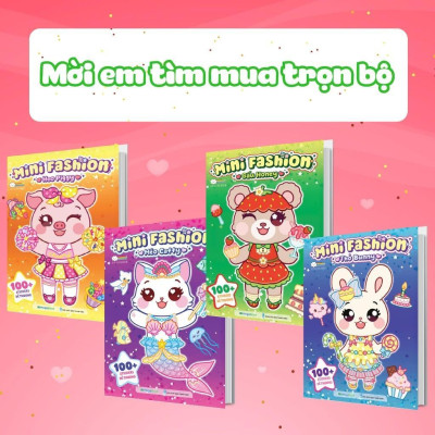Sách - Mini Fashion - Gấu Honey - Bóc Dán Hơn 100+ Stickers Váy, Phụ Kiện Xinh Đẹp Cho Bé Gái - Megabook