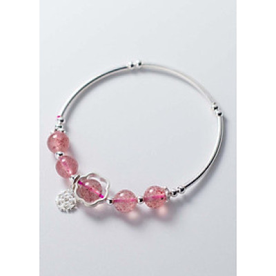 Vòng tay bạc đá thạch anh dâu mệnh hỏa, thổ - Ngọc Quý Gemstones