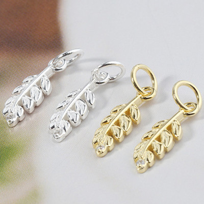 Combo charm bạc chiếc lá treo - Ngọc Quý Gemstones 